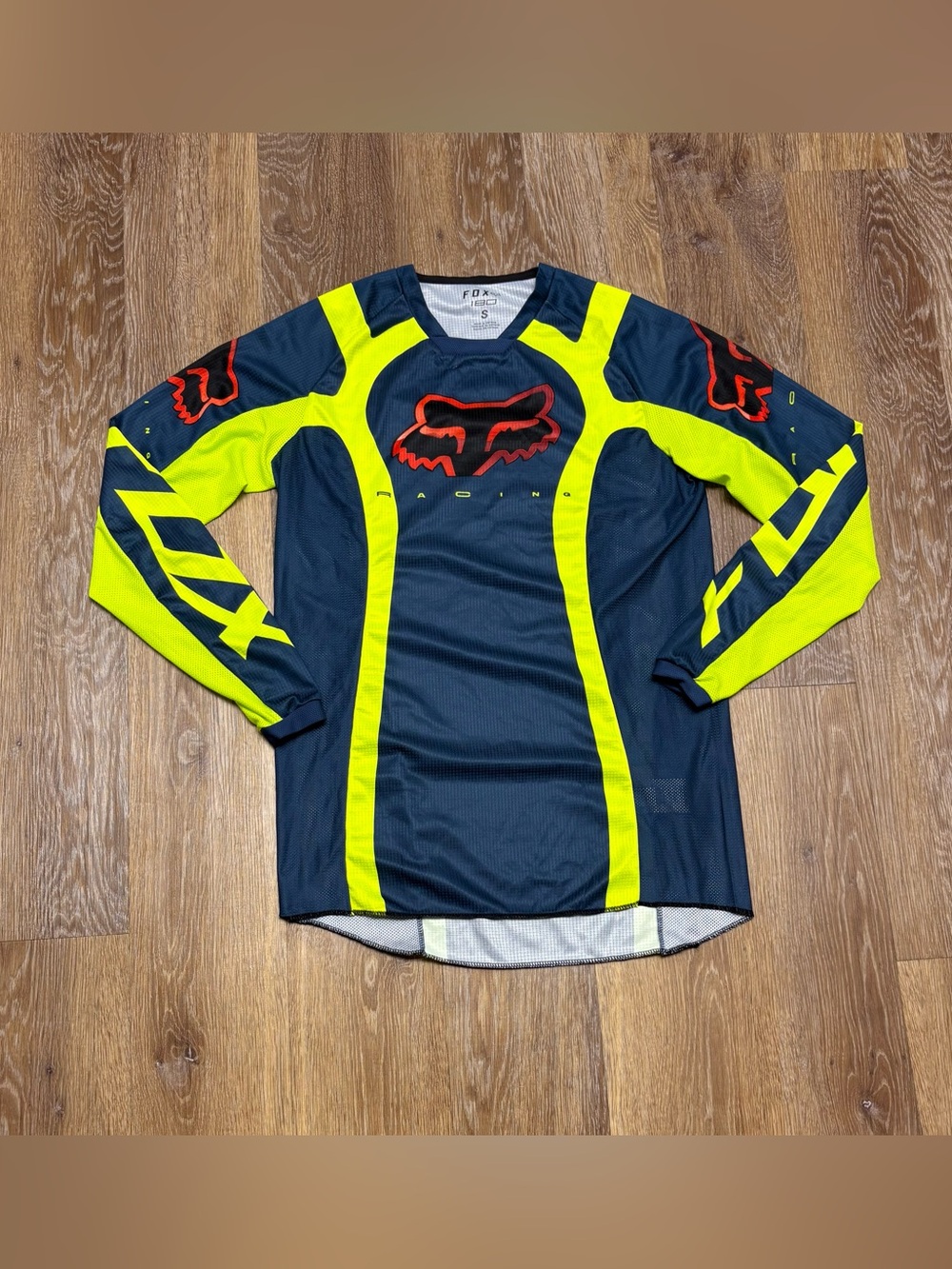 Fox Neon Yellow and Navy Motocross Jersey